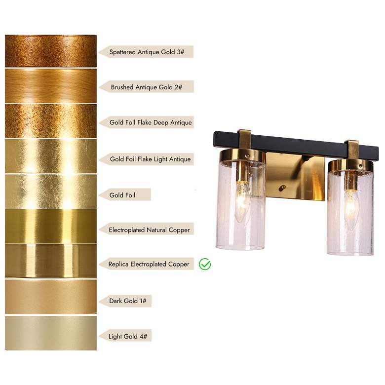 Image 4 2-Light Modern Polished Brass Gold Vanity Light more views