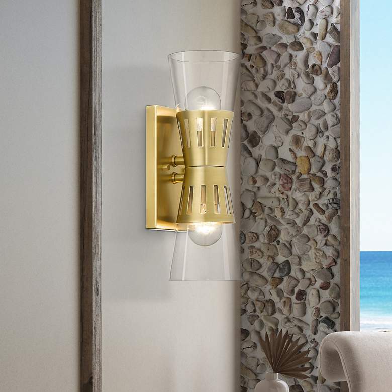 Image 1 2 Light Natural Brass Sconce