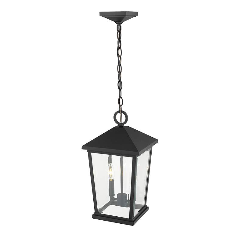 Image 6 2 Light Outdoor Chain Mount Ceiling Fixture in Black finish more views
