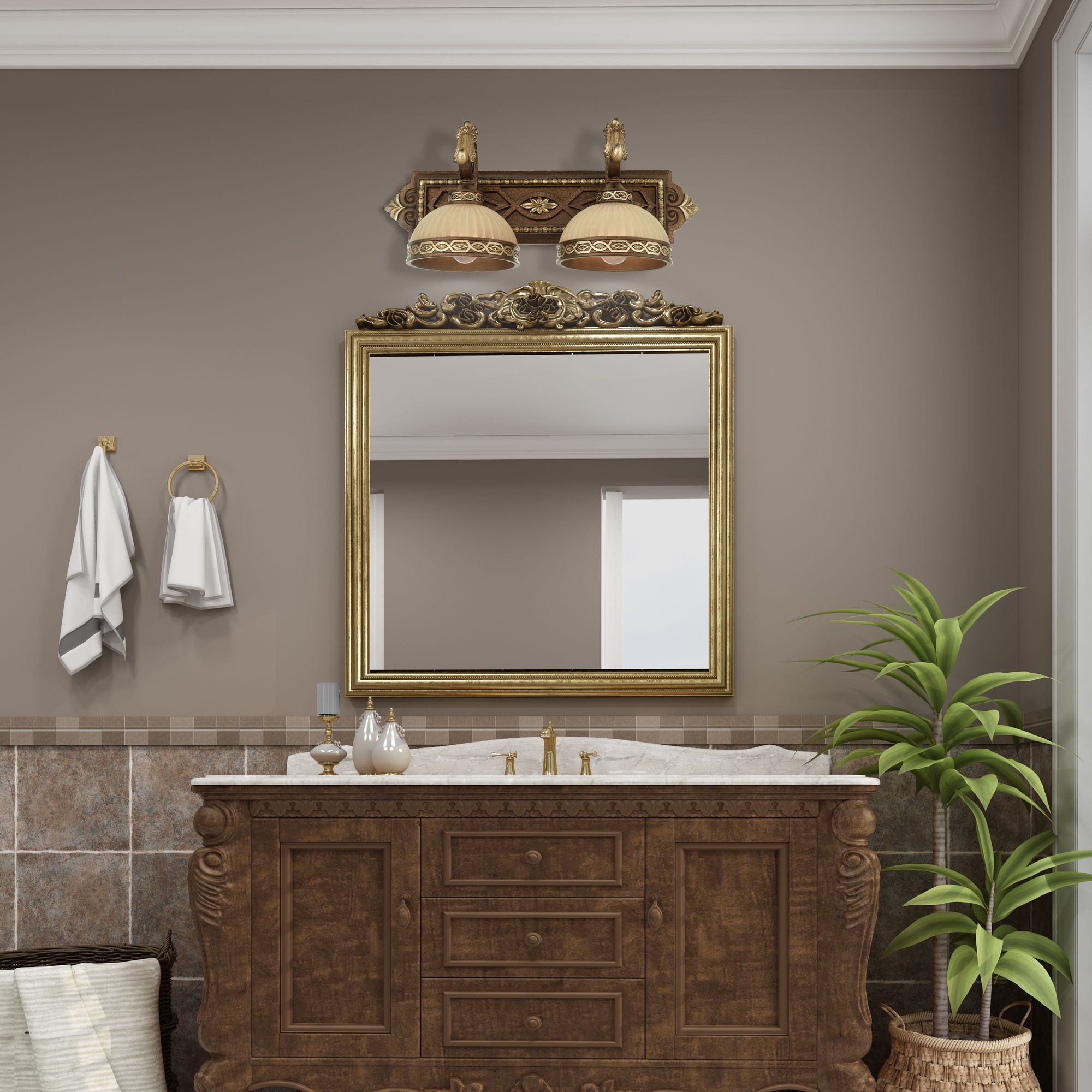 2 Light Palacial Bronze Bath