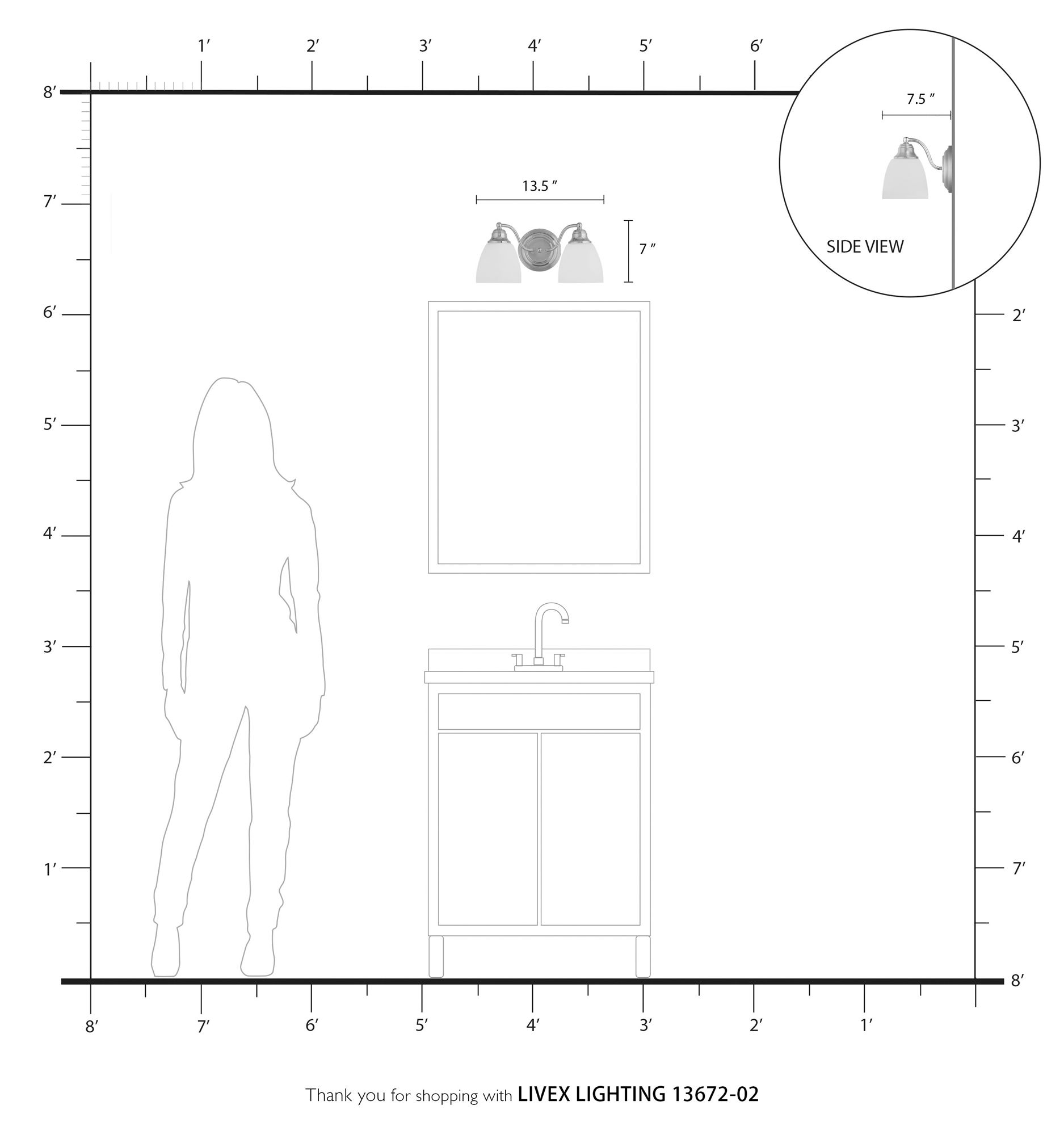 2 Light Polished Brass Bath Vanity