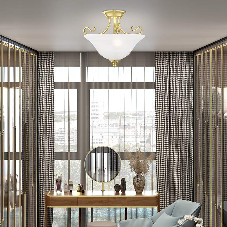 Image 7 2 Light Polished Brass Ceiling Mount more views