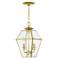 2 Light Polished Brass Outdoor Pendant Lantern