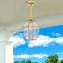 Thumbnail1 of 2 Light Polished Brass Outdoor Pendant Lantern