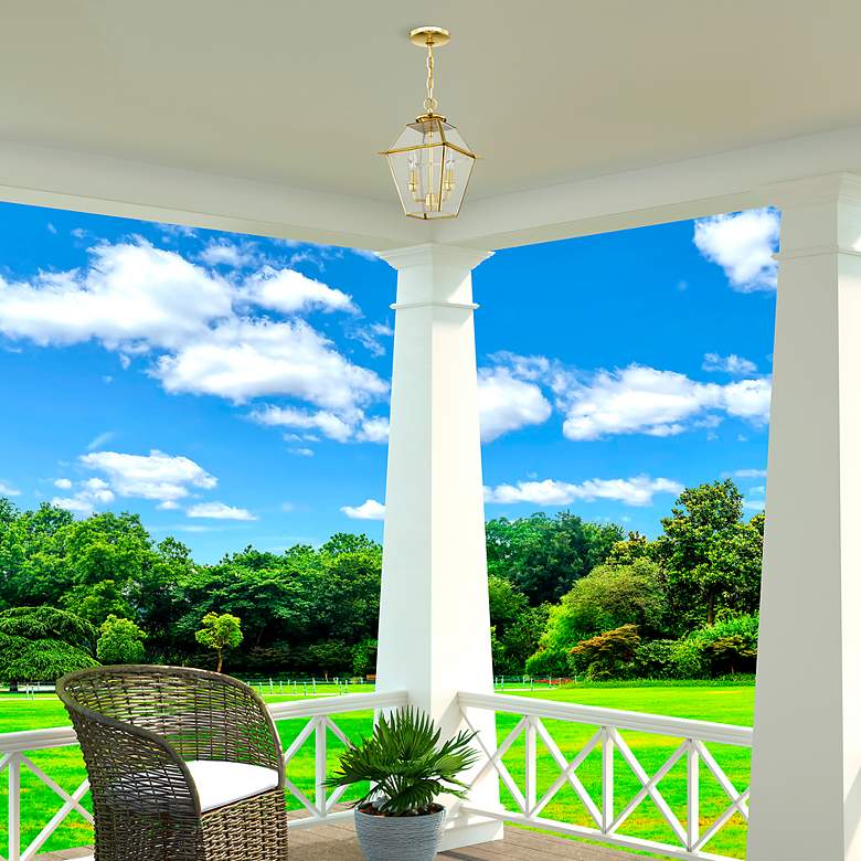Image 6 2 Light Polished Brass Outdoor Pendant Lantern more views