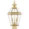 2 Light Polished Brass Outdoor Post Top Lantern