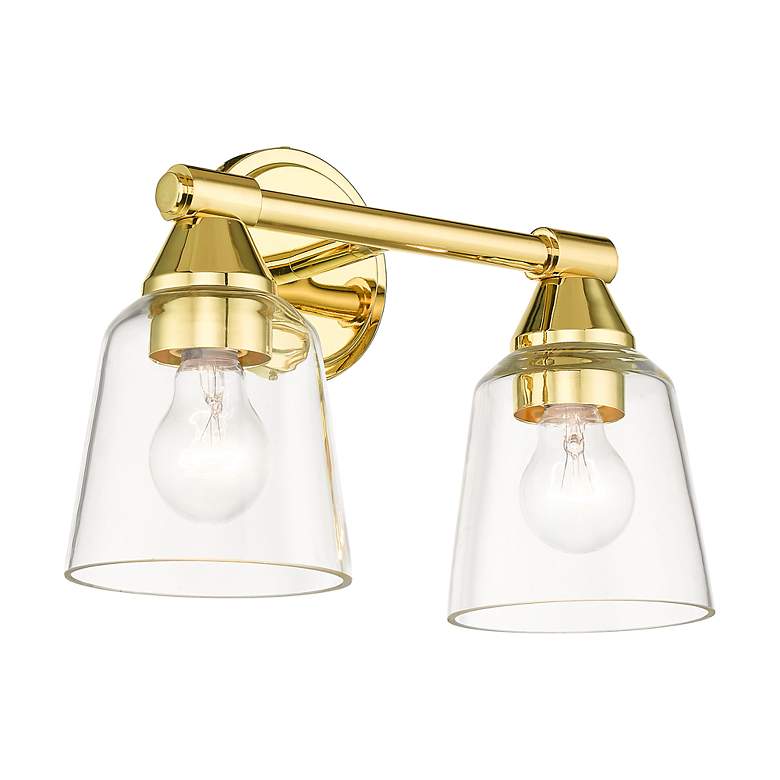 Image 7 2 Light Polished Brass Vanity Sconce more views