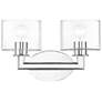 2_2 Light Polished Chrome Vanity Sconce with Mouth Blown Clear Glass