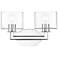 2 Light Polished Chrome Vanity Sconce with Mouth Blown Clear Glass