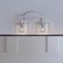 1_2 Light Polished Chrome Vanity Sconce with Mouth Blown Clear Glass