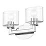 6_2 Light Polished Chrome Vanity Sconce with Mouth Blown Clear Glass more views