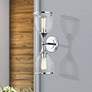 1_2 Light Polished Chrome Vanity Sconce with Mouth Blown Clear Glass
