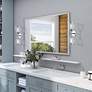 2 Light Polished Chrome Vanity Sconce with Mouth Blown Clear Glass