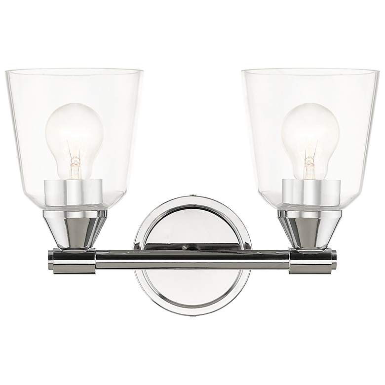 Image 2 2 Light Polished Chrome Vanity Sconce