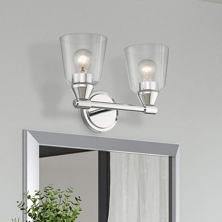 Image 1 2 Light Polished Chrome Vanity Sconce