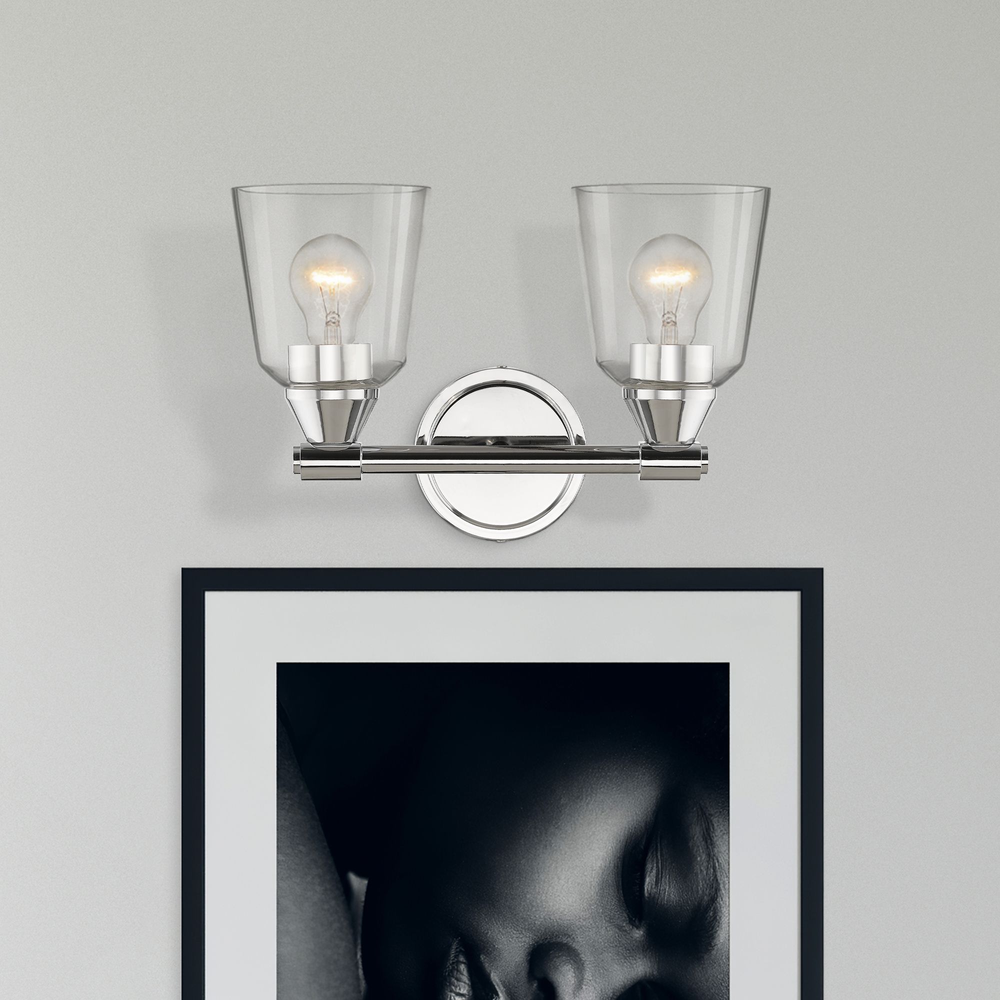 2 Light Polished Chrome Vanity Sconce