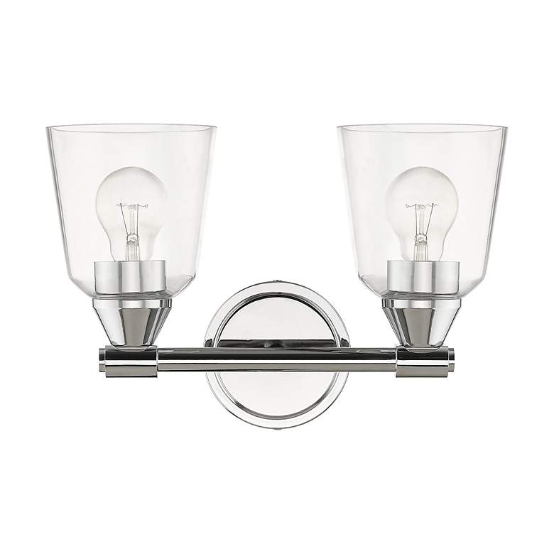 Image 4 2 Light Polished Chrome Vanity Sconce more views