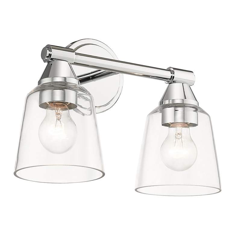 Image 7 2 Light Polished Chrome Vanity Sconce more views