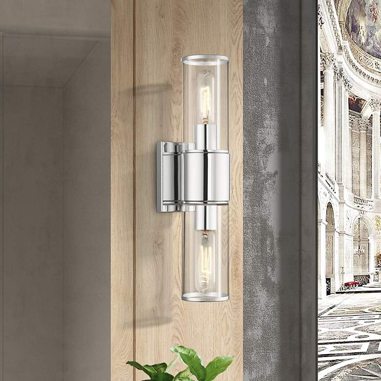 Image 1 2 Light Polished Chrome Vanity Sconce