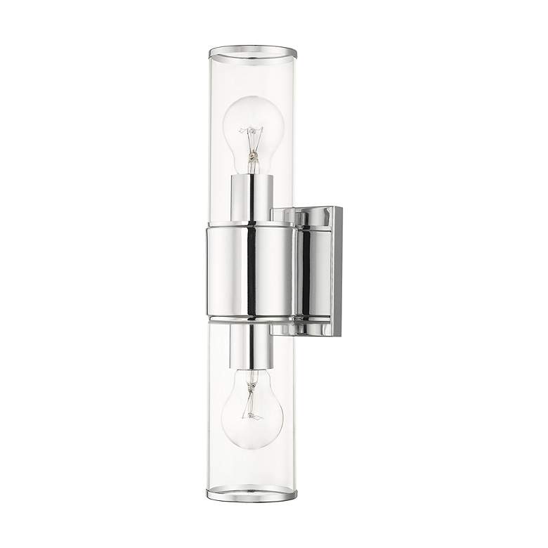 Image 4 2 Light Polished Chrome Vanity Sconce more views