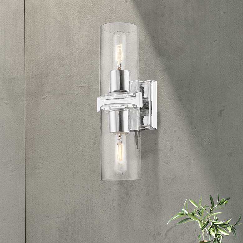 Image 1 2 Light Polished Chrome Vanity Sconce