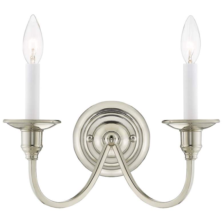 Image 1 2 Light Polished Nickel Wall Sconce