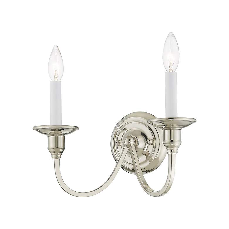 Image 6 2 Light Polished Nickel Wall Sconce more views