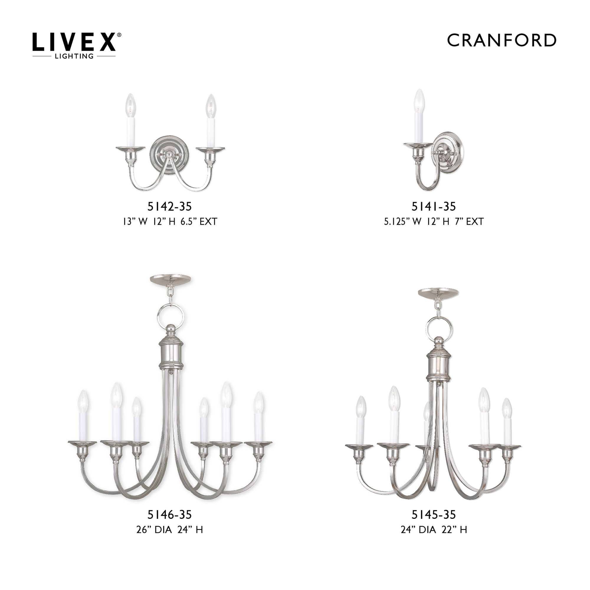 2 Light Polished Nickel Wall Sconce