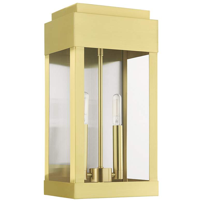 Image 4 2 Light Satin Brass Outdoor Wall Lantern more views