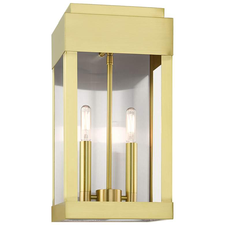 Image 5 2 Light Satin Brass Outdoor Wall Lantern more views
