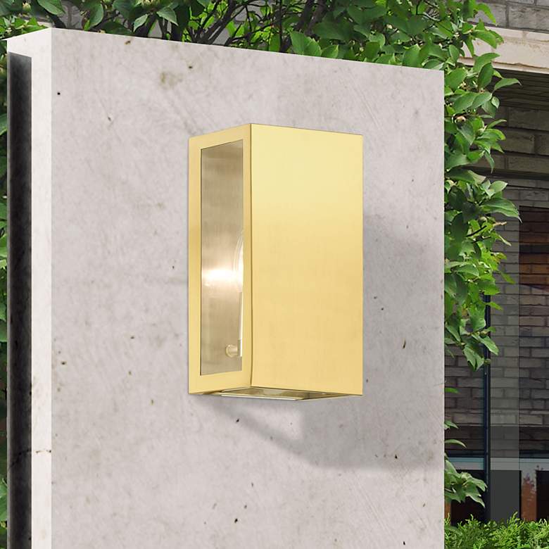 Image 1 2 Light Satin Gold Outdoor ADA Medium Sconce