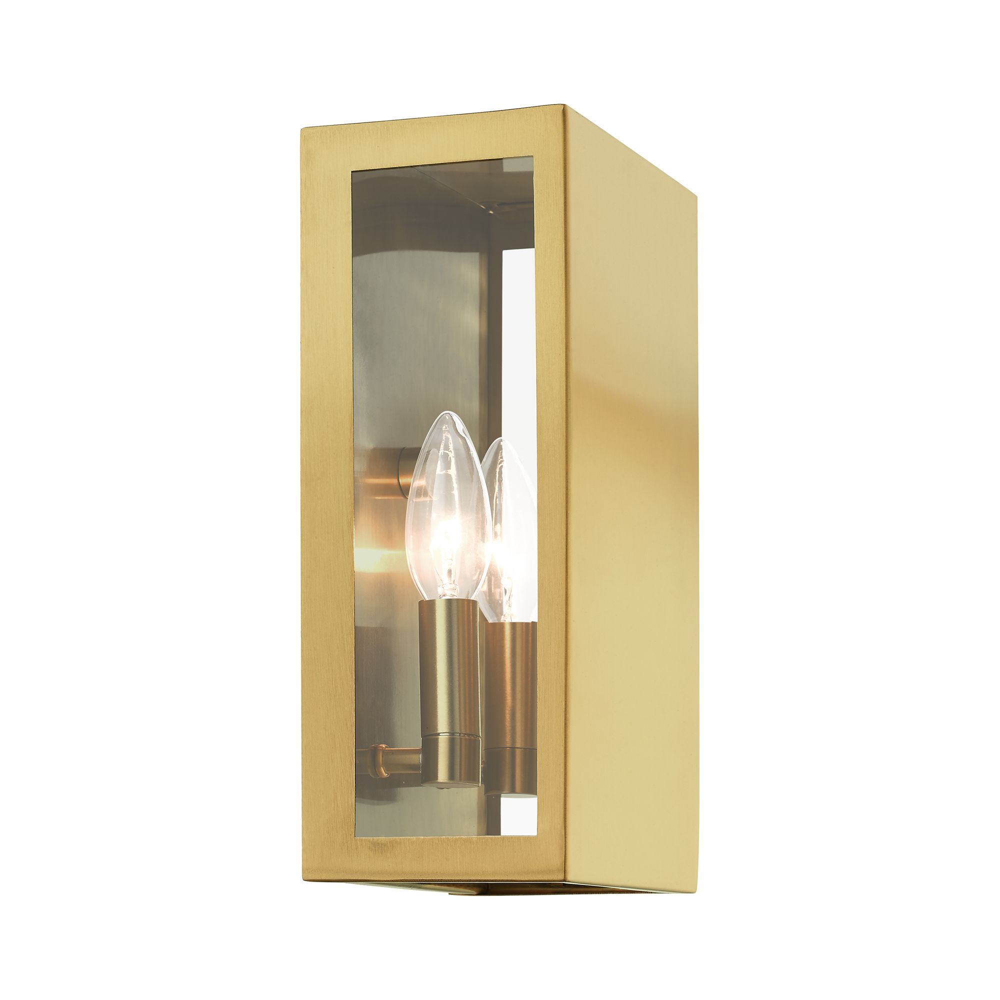 2 Light Satin Gold Outdoor ADA Medium Sconce