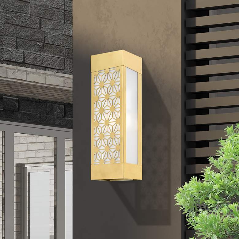 Image 1 2 Light Satin Gold Outdoor ADA Sconce