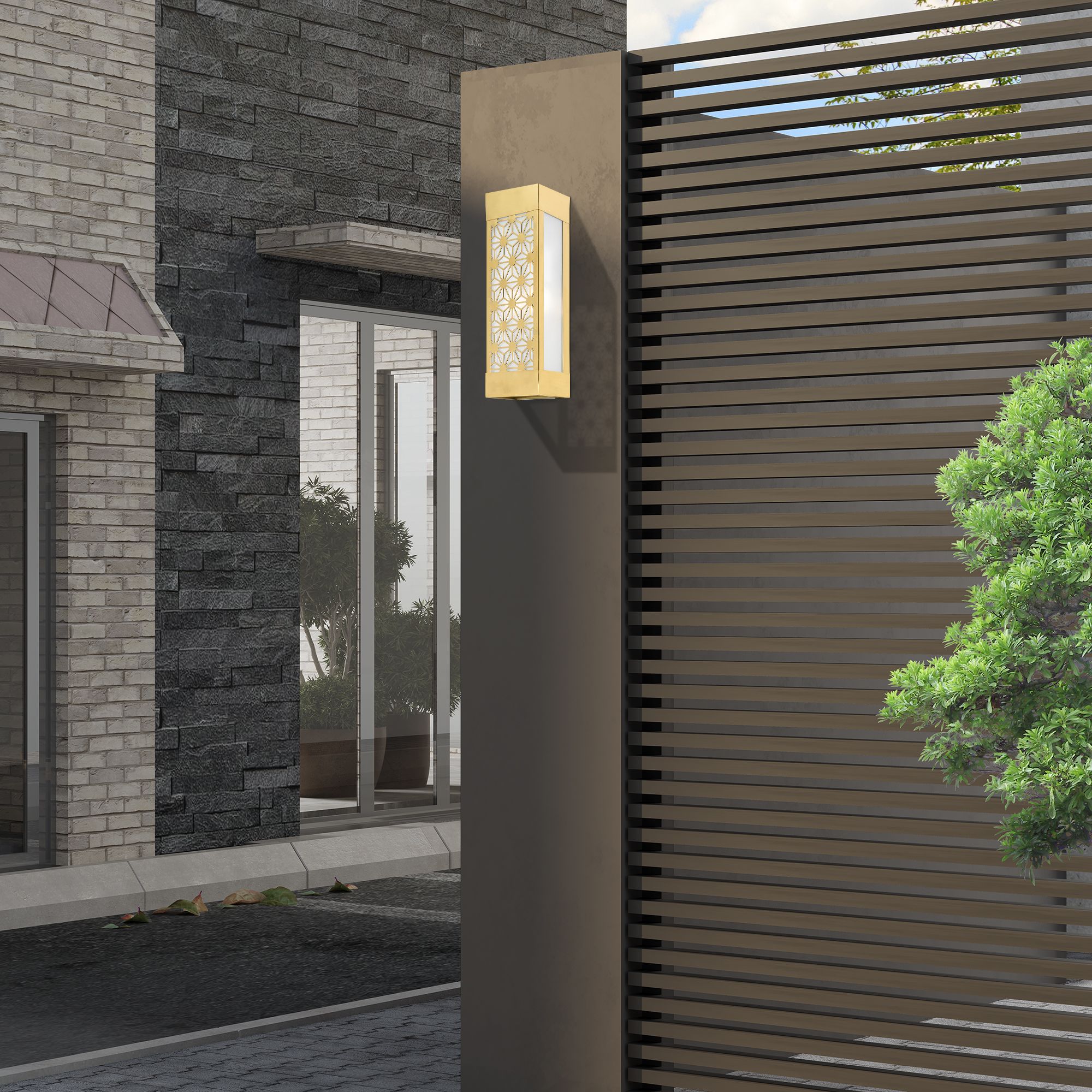 2 Light Satin Gold Outdoor ADA Sconce