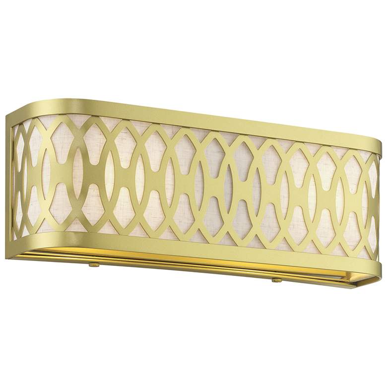 Image 1 2 Light Soft Gold ADA Sconce with Oatmeal Color Shade