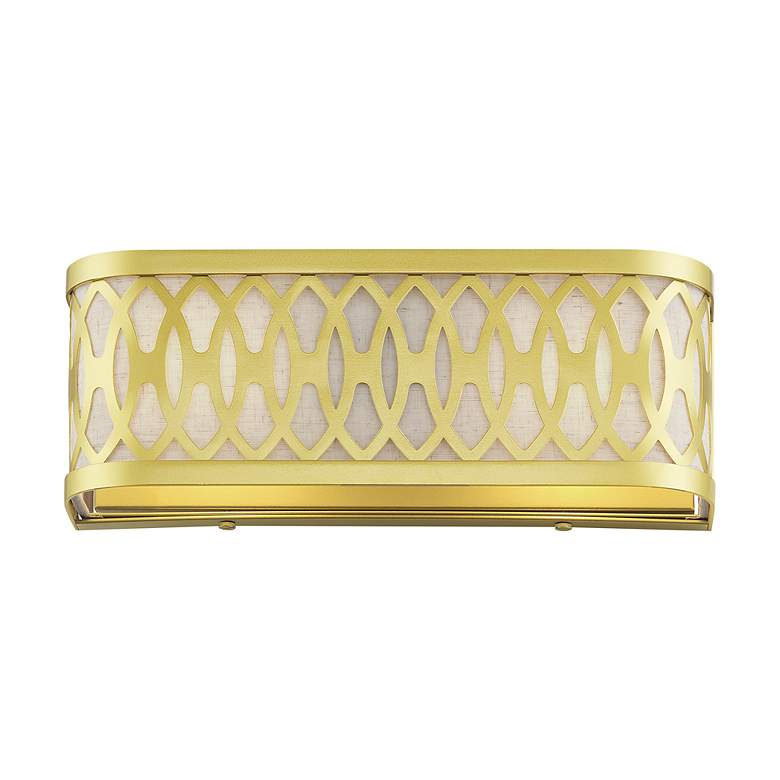 Image 4 2 Light Soft Gold ADA Sconce with Oatmeal Color Shade more views