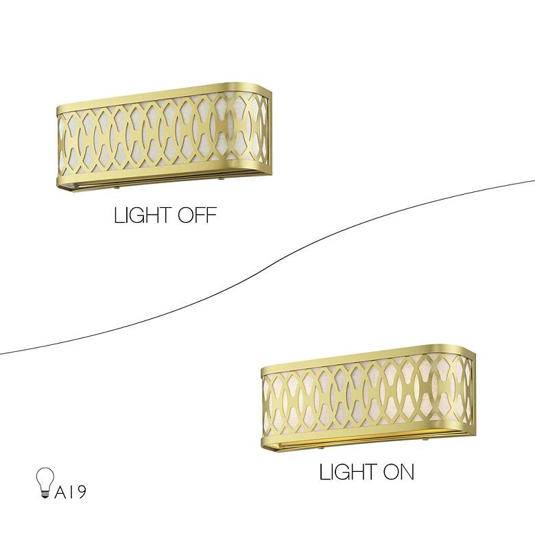 Image 7 2 Light Soft Gold ADA Sconce with Oatmeal Color Shade more views