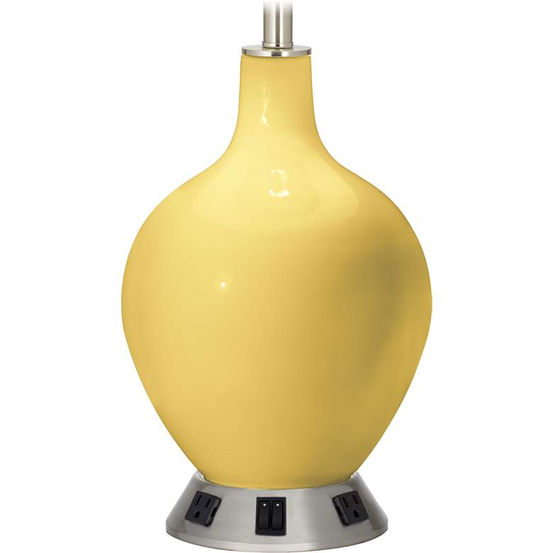 Image 1 2-Light Table Lamp - 2 Outlets and USB in Daffodil