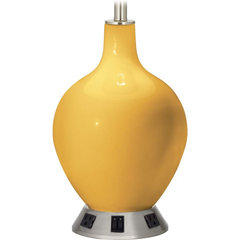 Image 1 2-Light Table Lamp - 2 Outlets and USB in Goldenrod