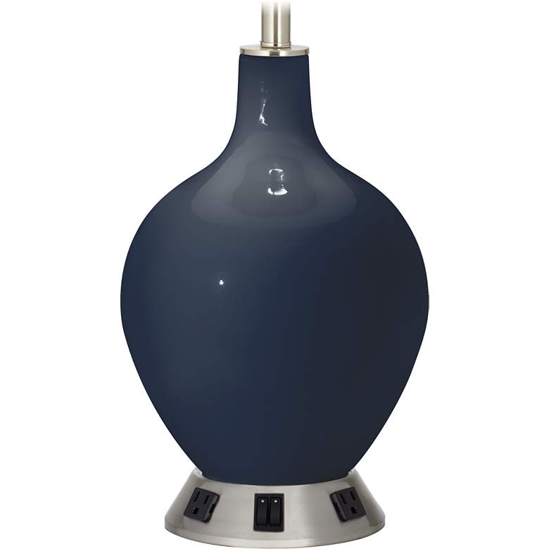 Image 1 2-Light Table Lamp - 2 Outlets and USB in Naval