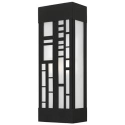 2 Light Textured Black Outdoor ADA Sconce