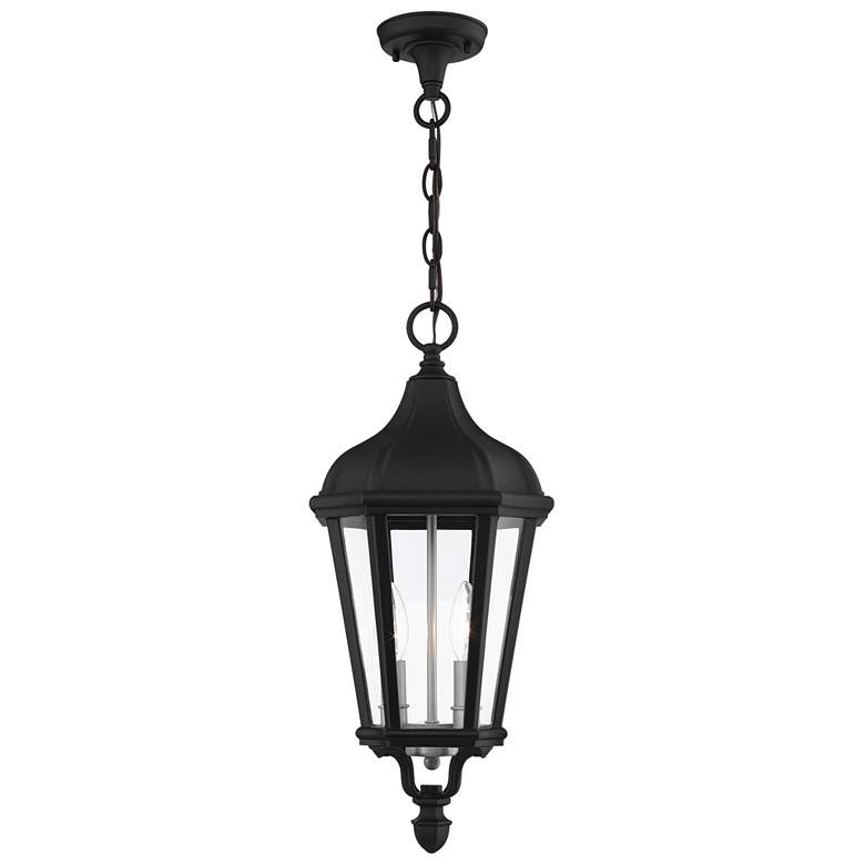 Image 1 2 Light Textured Black Outdoor Pendant Lantern