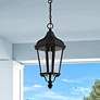 1_2 Light Textured Black Outdoor Pendant Lantern