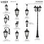 7_2 Light Textured Black Outdoor Pendant Lantern more views