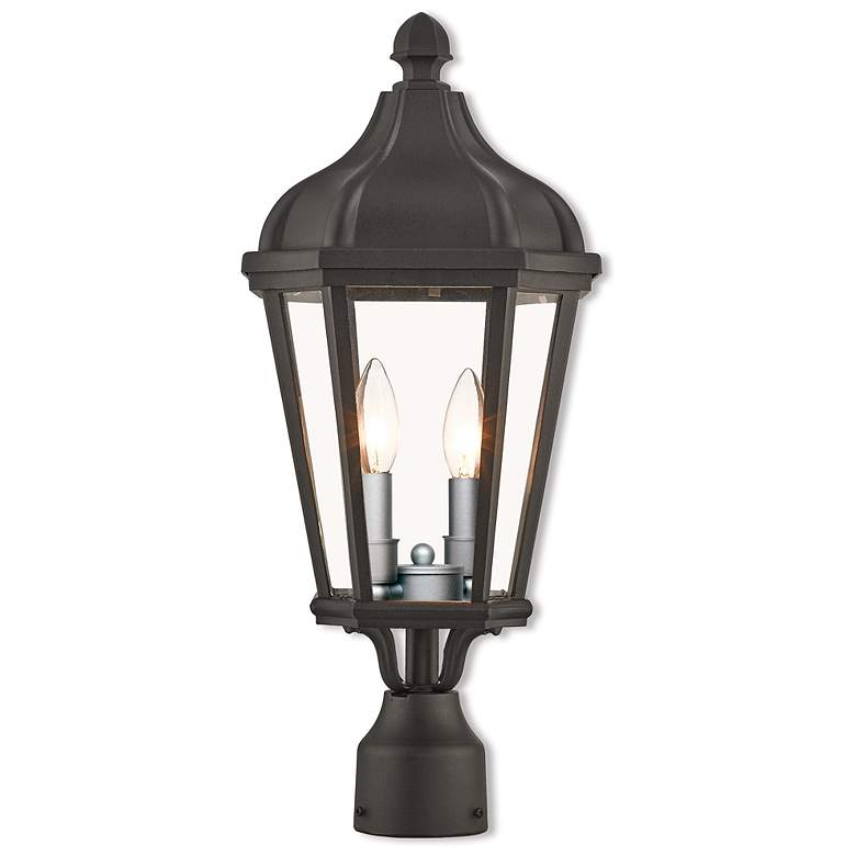 Image 2 2 Light Textured Black Outdoor Post Top Lantern