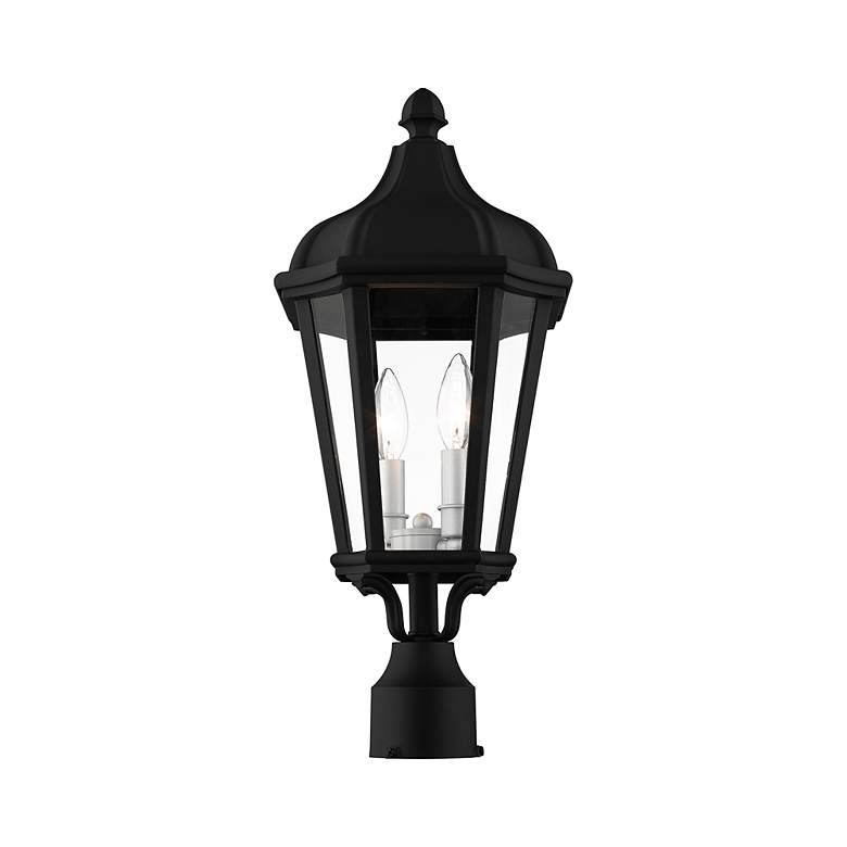 Image 4 2 Light Textured Black Outdoor Post Top Lantern more views