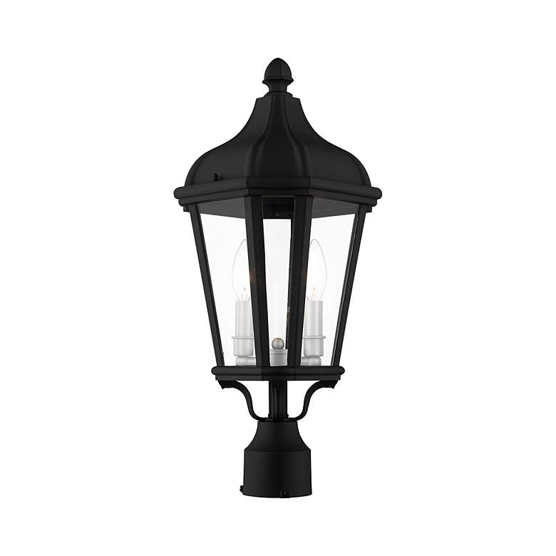 Image 5 2 Light Textured Black Outdoor Post Top Lantern more views