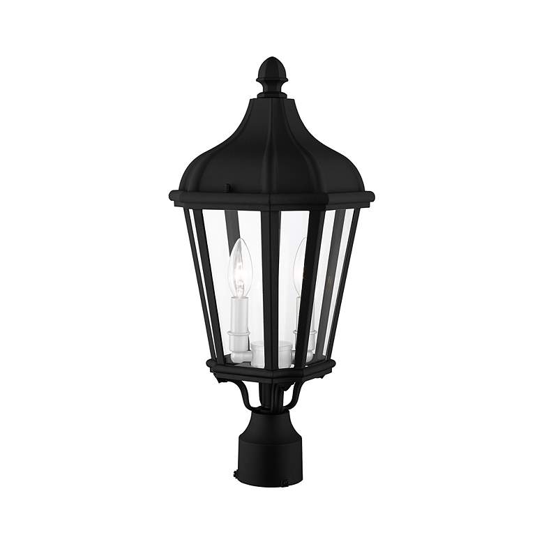 Image 6 2 Light Textured Black Outdoor Post Top Lantern more views