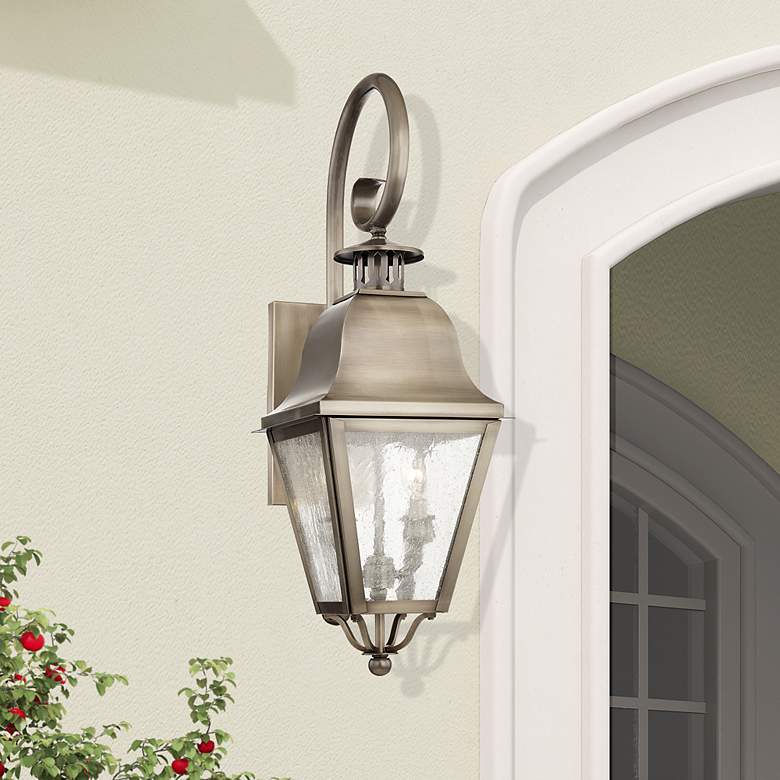 Image 1 2 Light Vintage Pewter Outdoor Wall Lantern