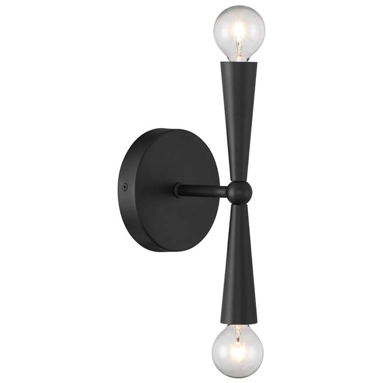 Image 1 2-Light Wall Sconce in Matte Black